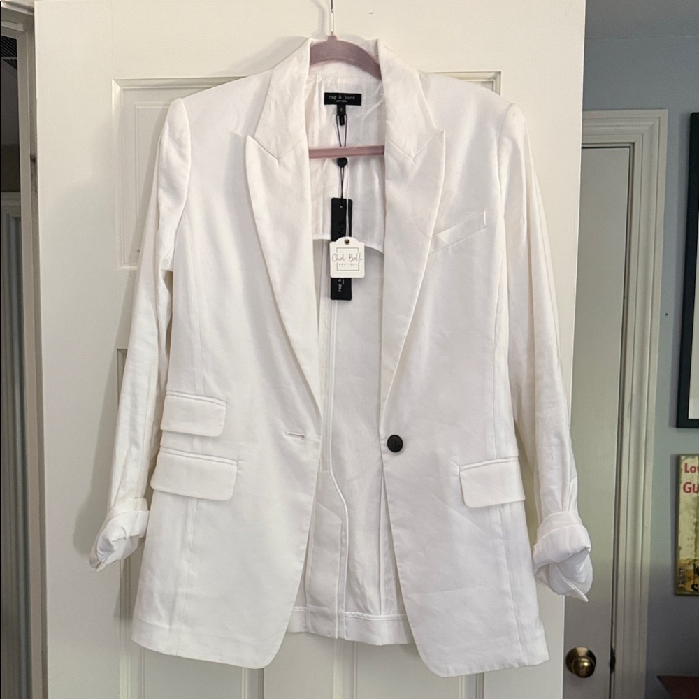 Rag & Bone Classic White Blazer